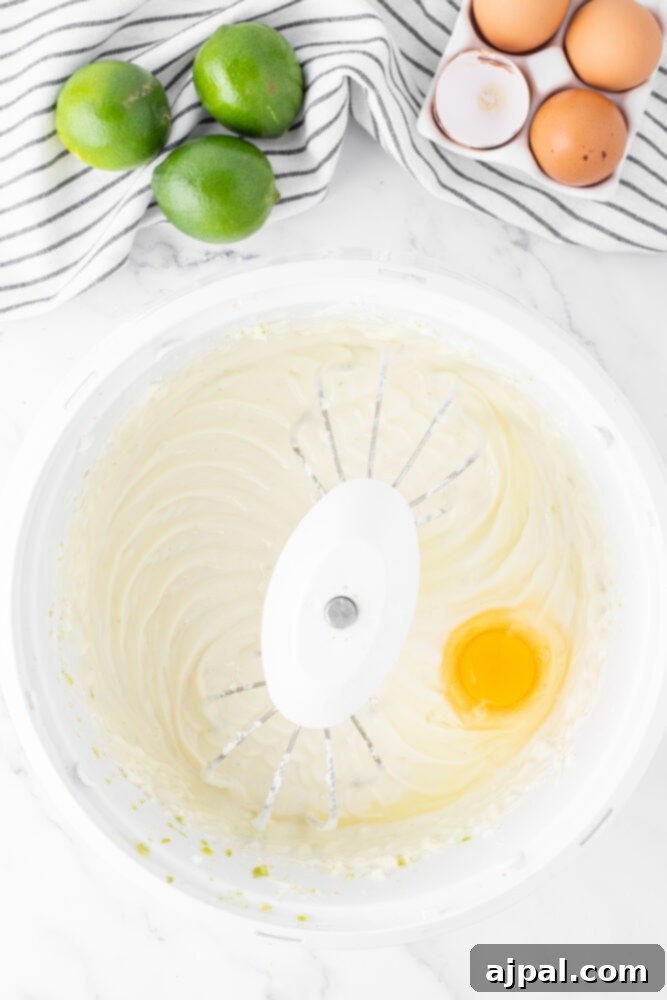 cheesecake batter being mixed