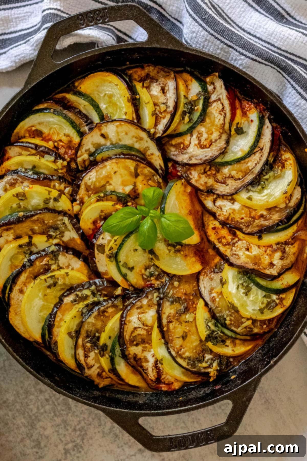 baked ratatouille in a pan