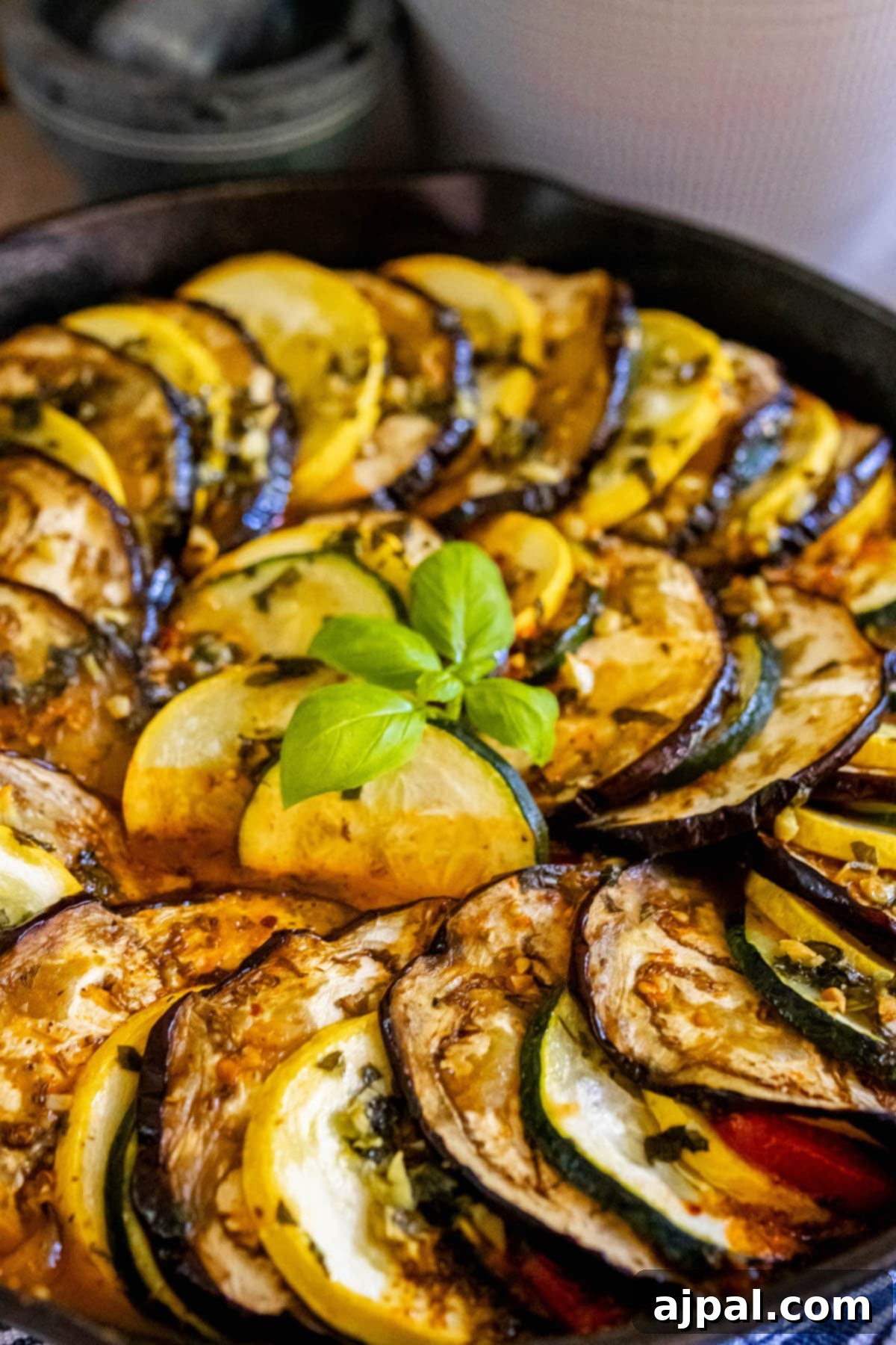 baked ratatouille in a pan