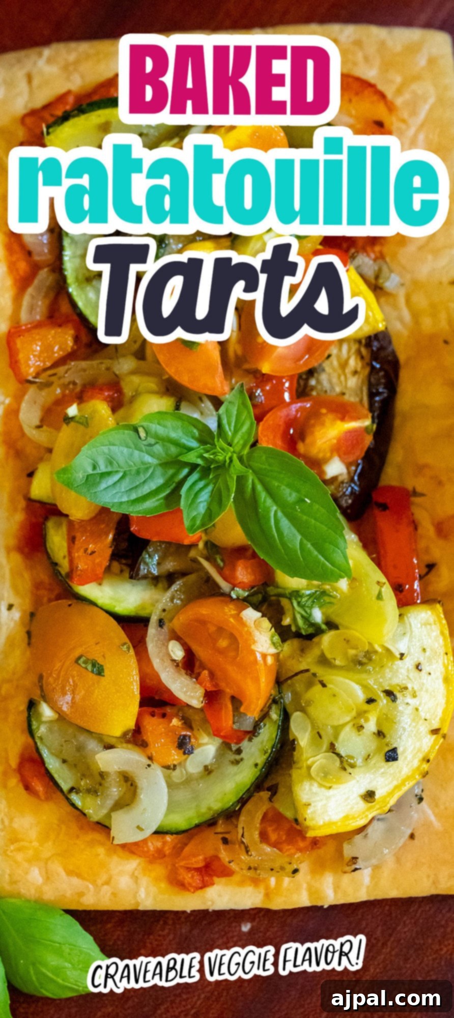 Ratatouille Tartlets 12 baked tarts with ratatouille on top on a table