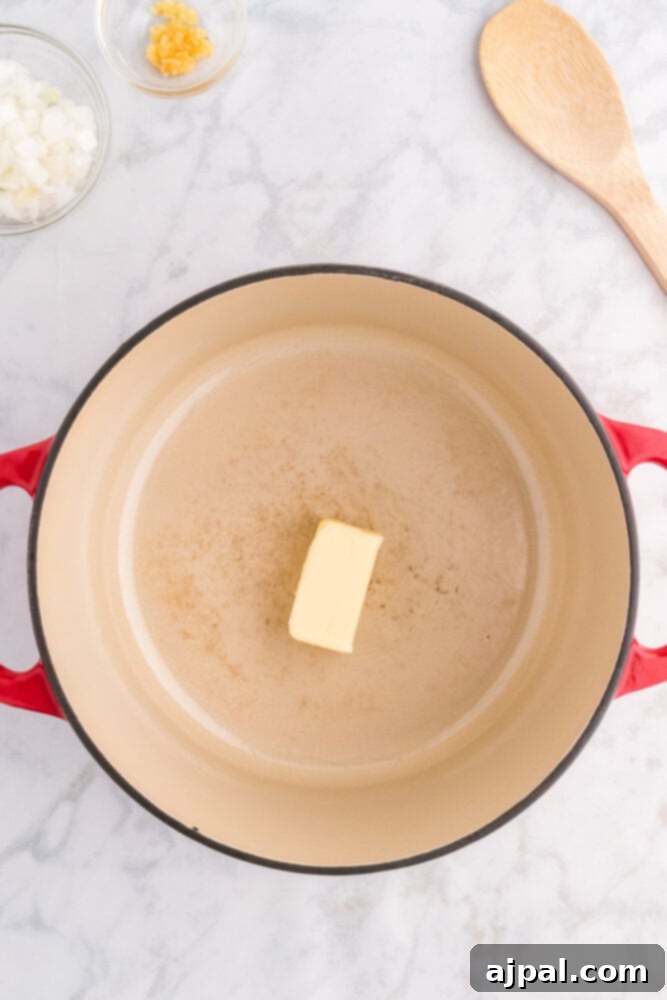 butter in a dutch oven