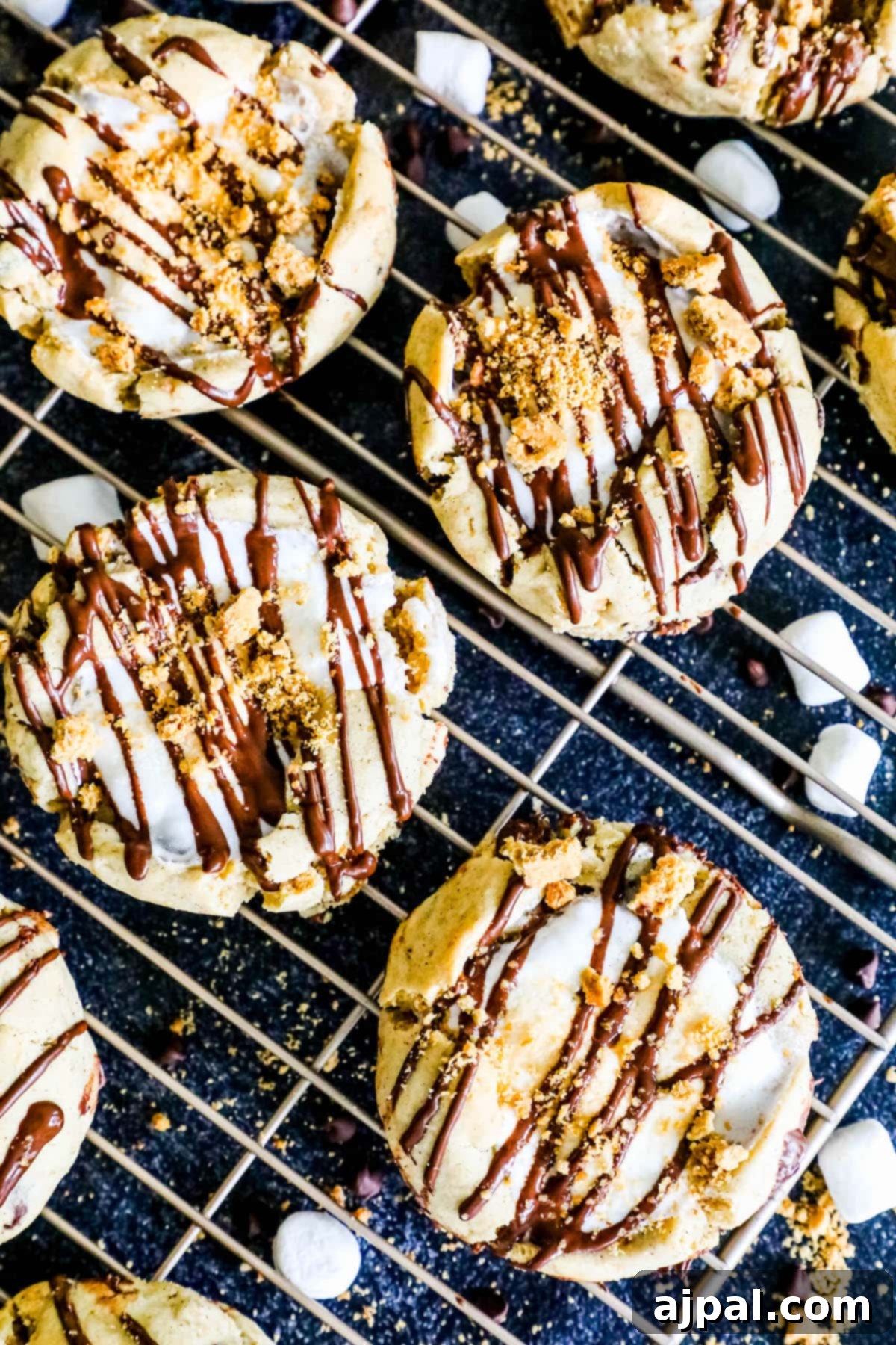 Gluten-Free S'mores Cookies 2 Gluten-Free Crumbl-Style S'mores Cookies hero shot