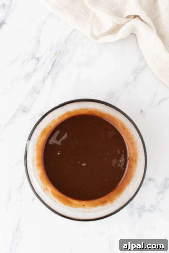 chocolate ganache in a bowl