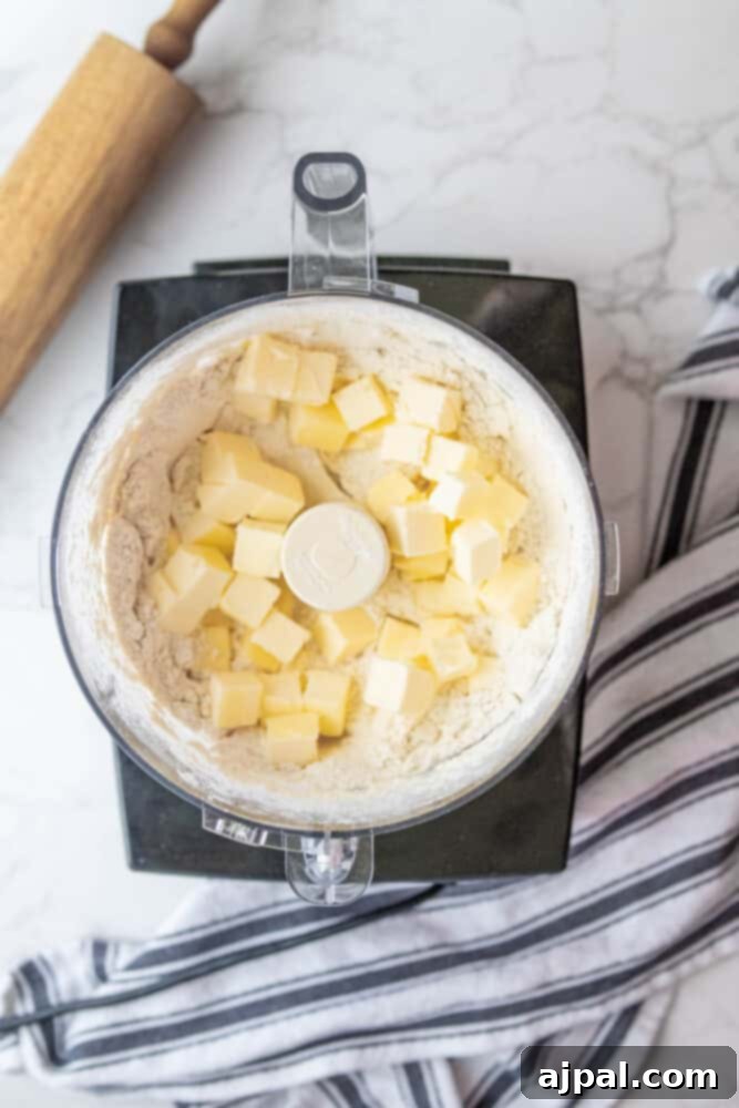 Easy pie crust with a rolling pin.