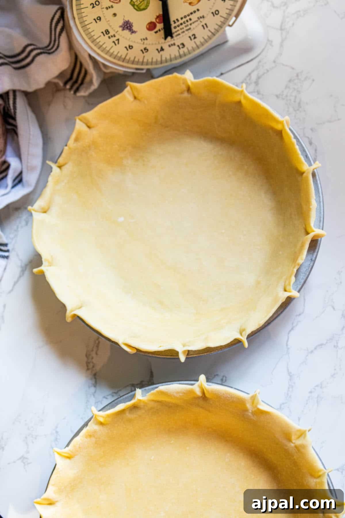 Easy pie crusts on a table.