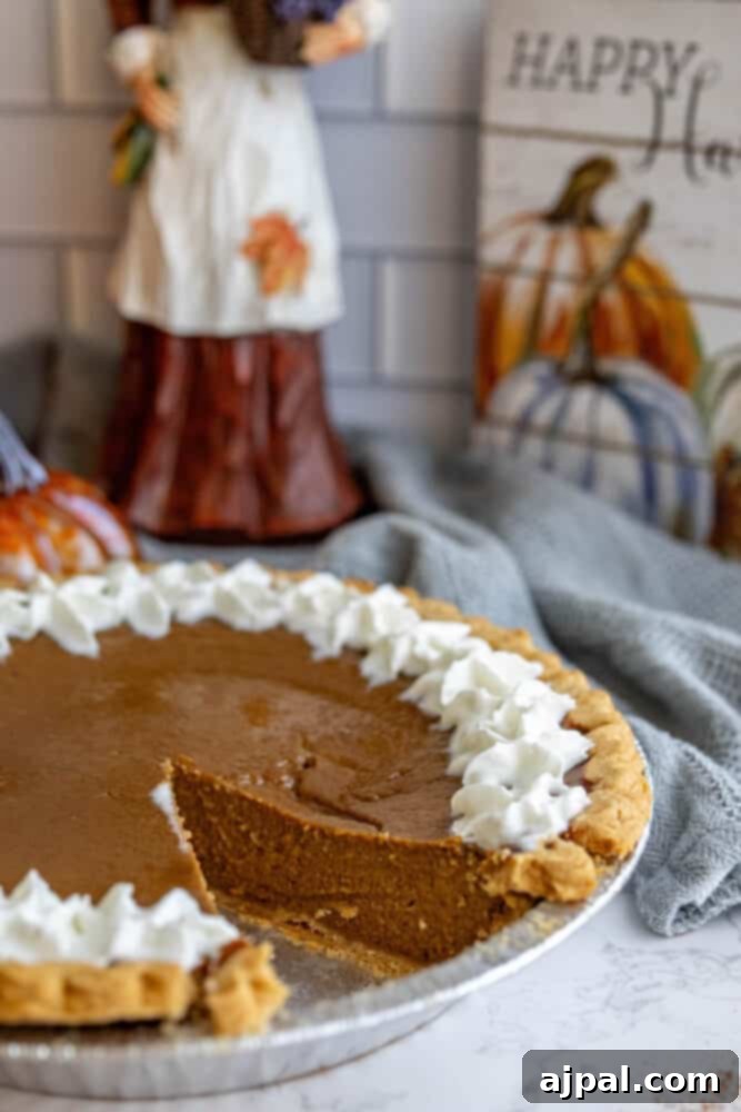 A delectable slice of pumpkin pie, showcasing its rich, creamy filling and golden-brown crust.