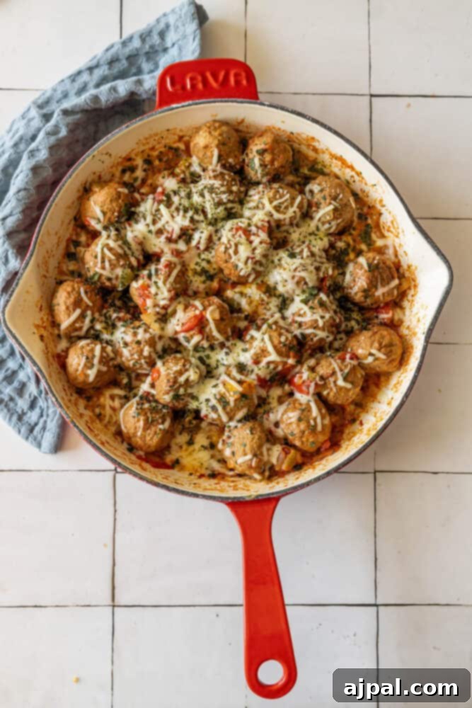 Italian Meatball Skillet Melt 11 A Cheesy Meatball Skillet.