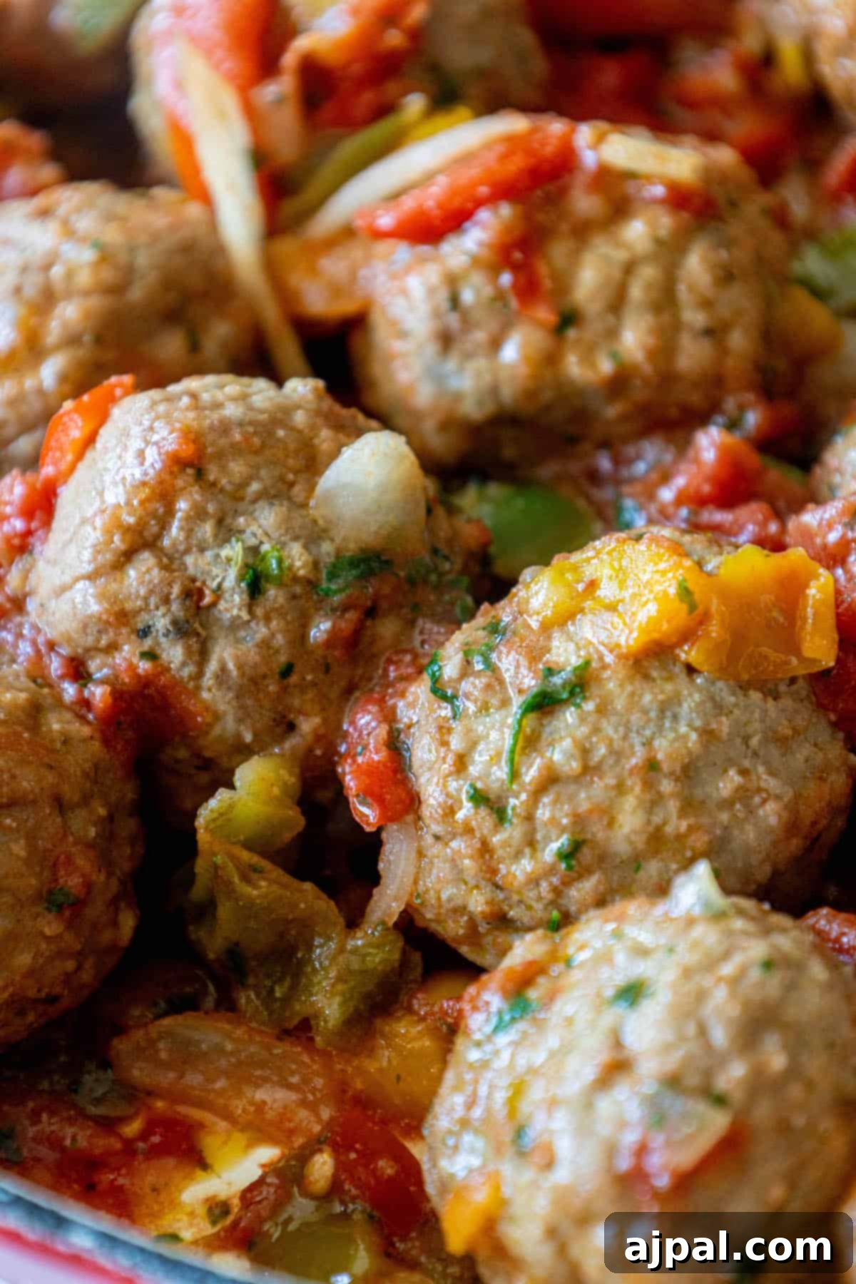 Italian Meatball Skillet Melt 13 Cheesy Italian Meatball Skillet with tomatoes and peppers.