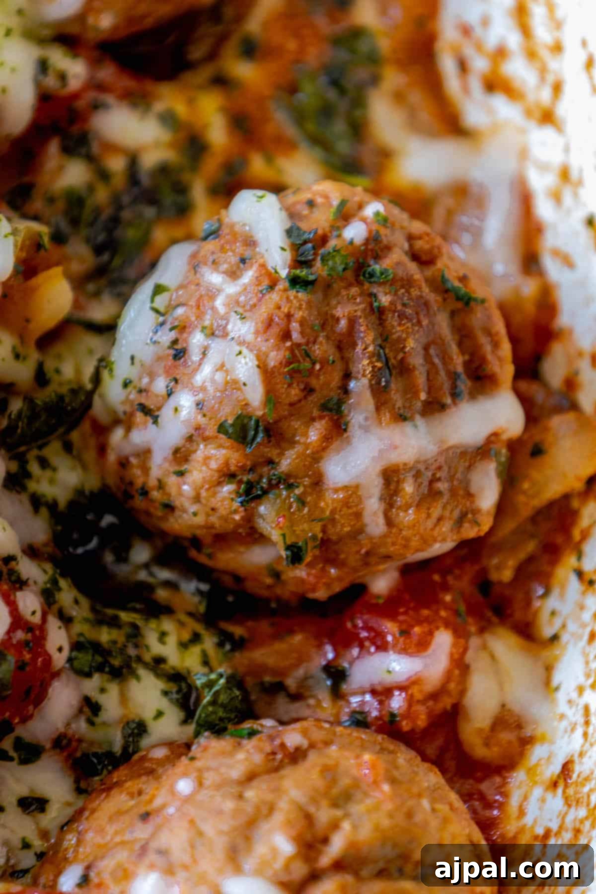 Italian Meatball Skillet Melt 14 A Cheesy Italian Skillet dish with meatballs and vegetables.