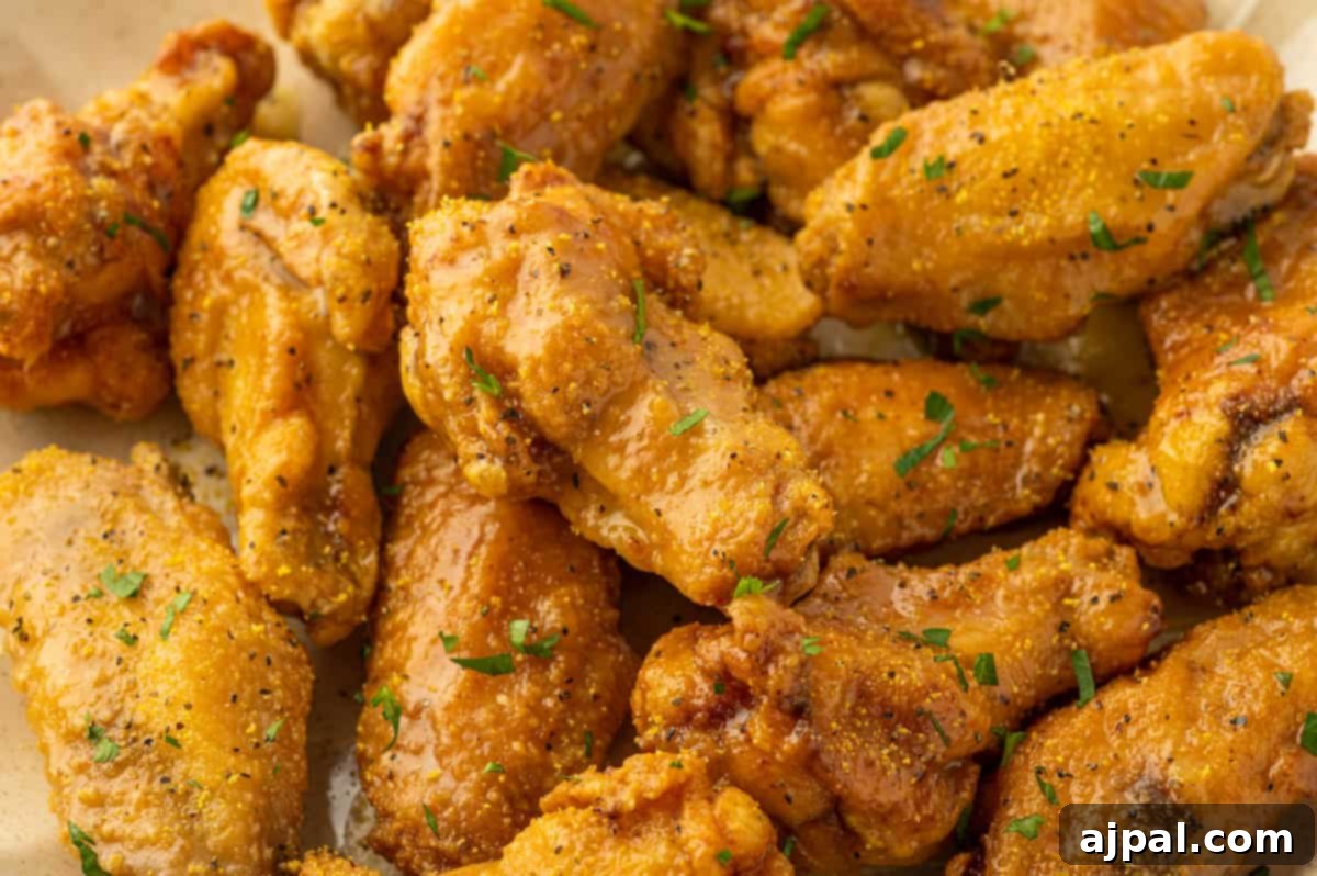 Crispy lemon pepper chicken wings served on a rustic paper plate, ready for a casual gathering.