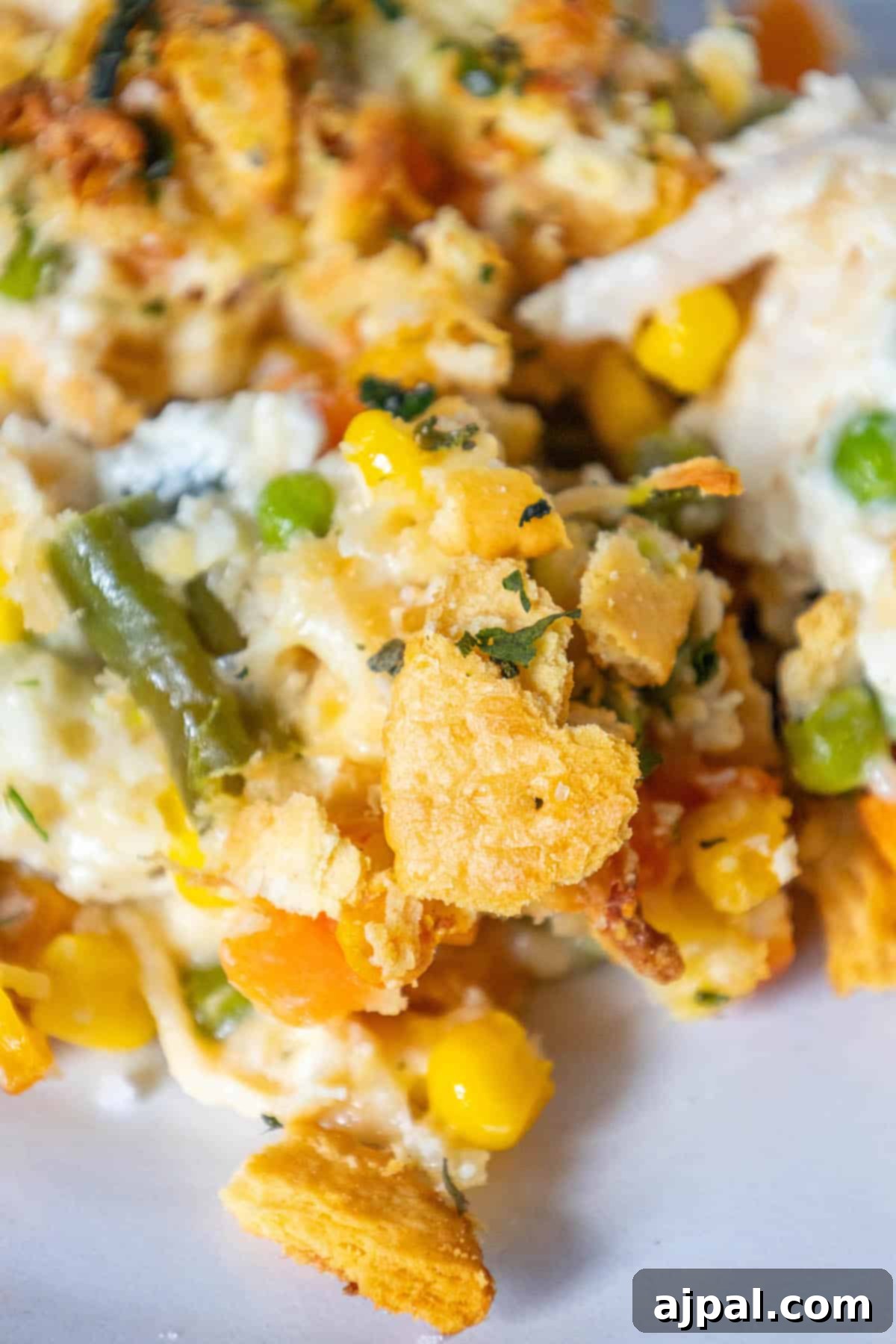 A creamy chicken casserole.