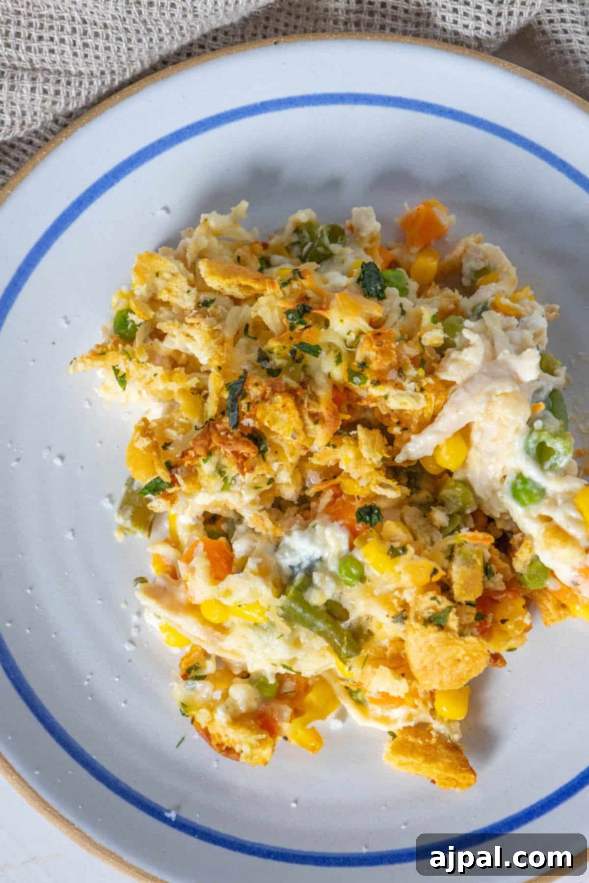 A creamy chicken casserole.