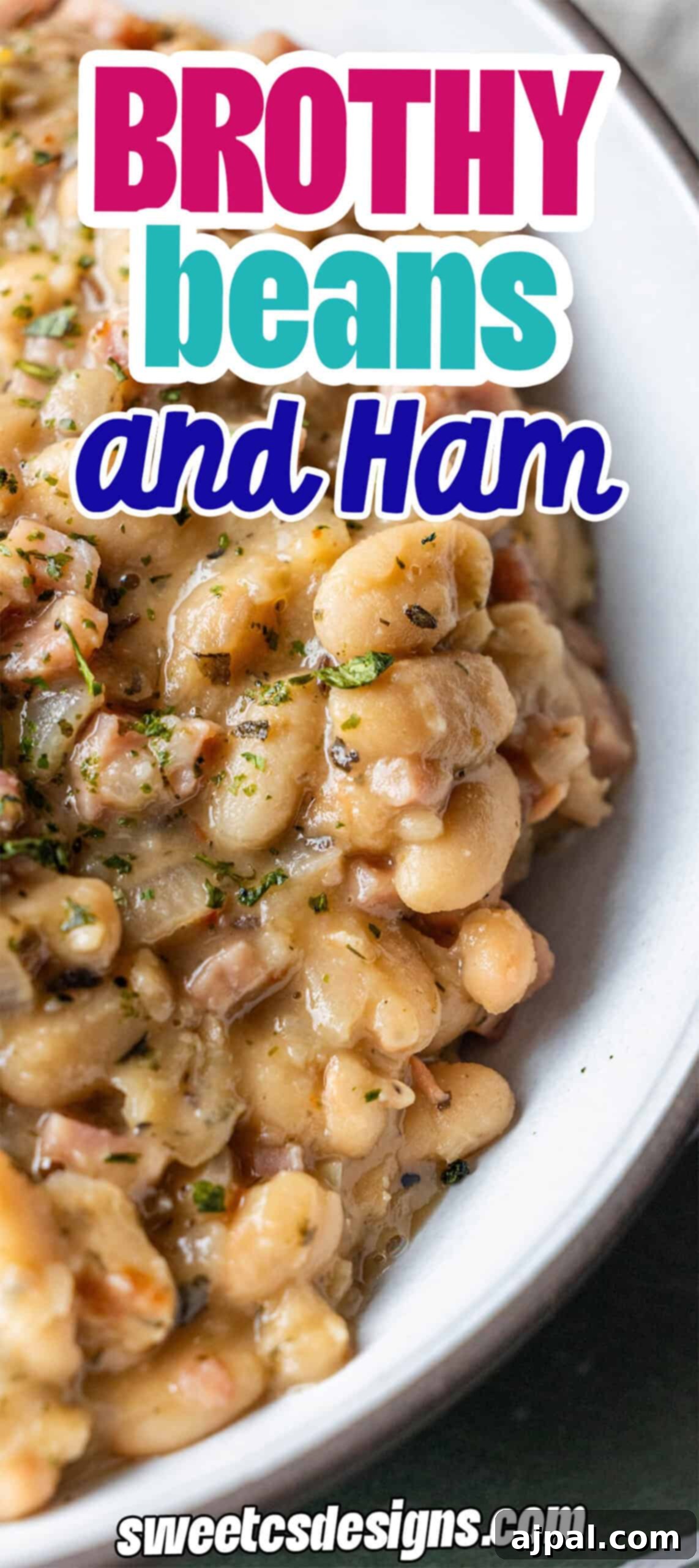 Brothy beans and Ham