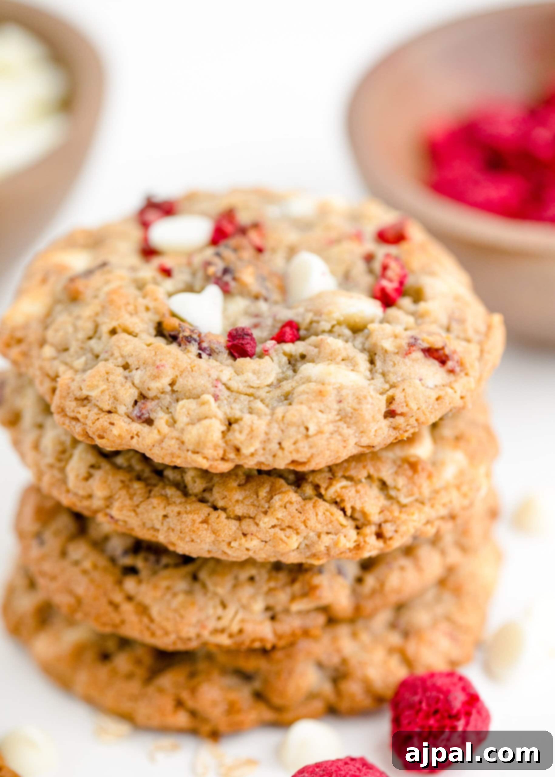 Beloved Valentine's Day Dishes 17 White Chocolate Chip Raspberry Oatmeal Cookies