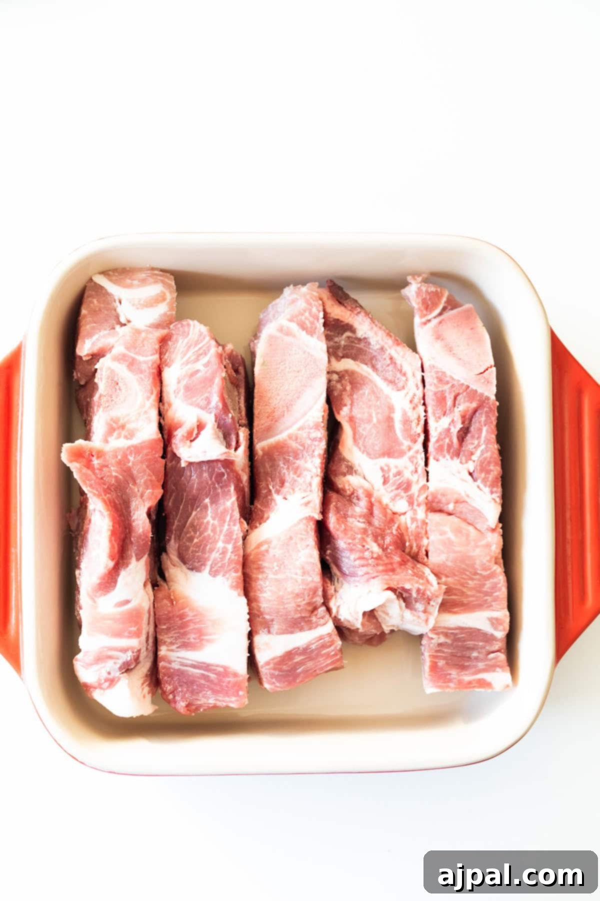 Country Style Ribs arranged in a baking dish.