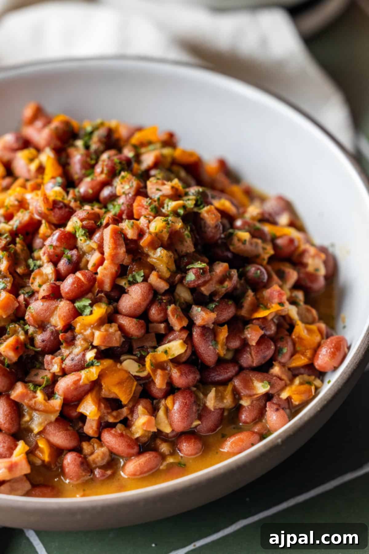 Close up of Ham and Beans