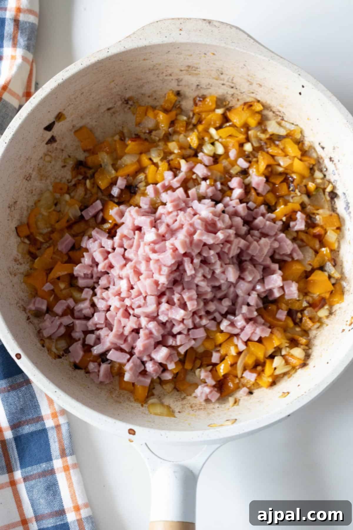 Adding Ham and Garlic