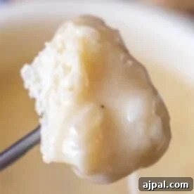 Cheese fondue close up