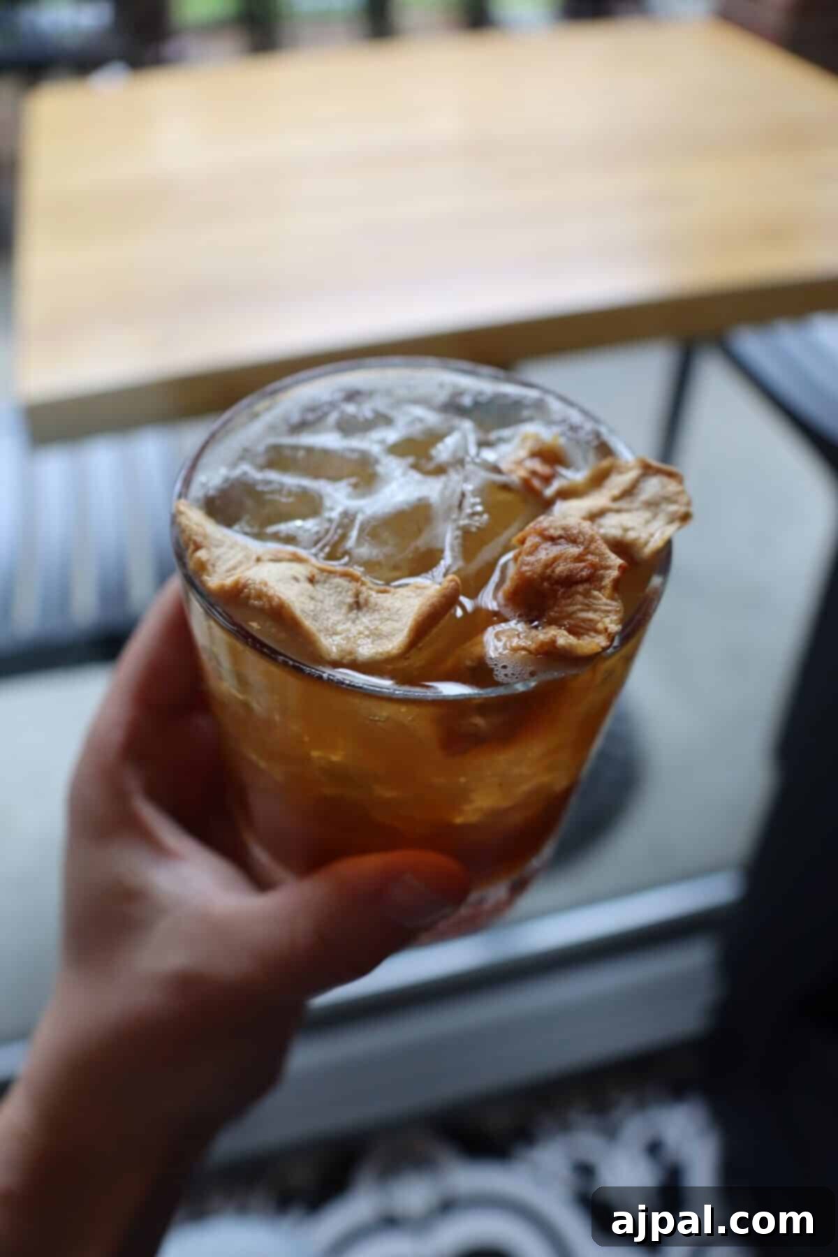 Iced apple drink at a Biltmore restaurant