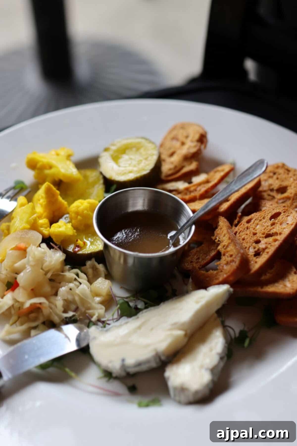 Charcuterie board with cheese and vegetables at Biltmore