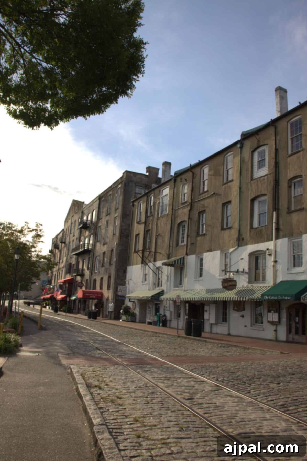 Cobblestone street in Savannah