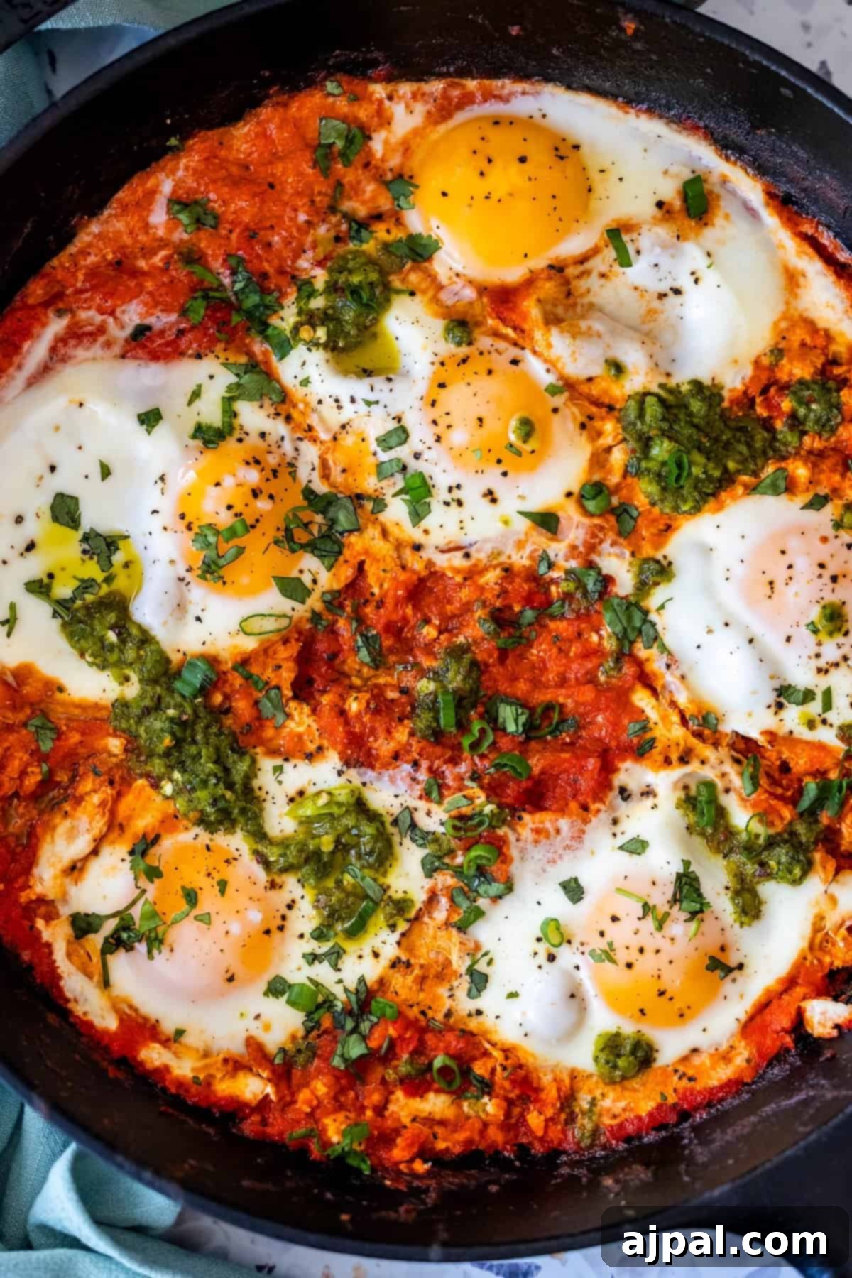 Shakshuka Garnish and Serve Shakshuka Garnish and Serve