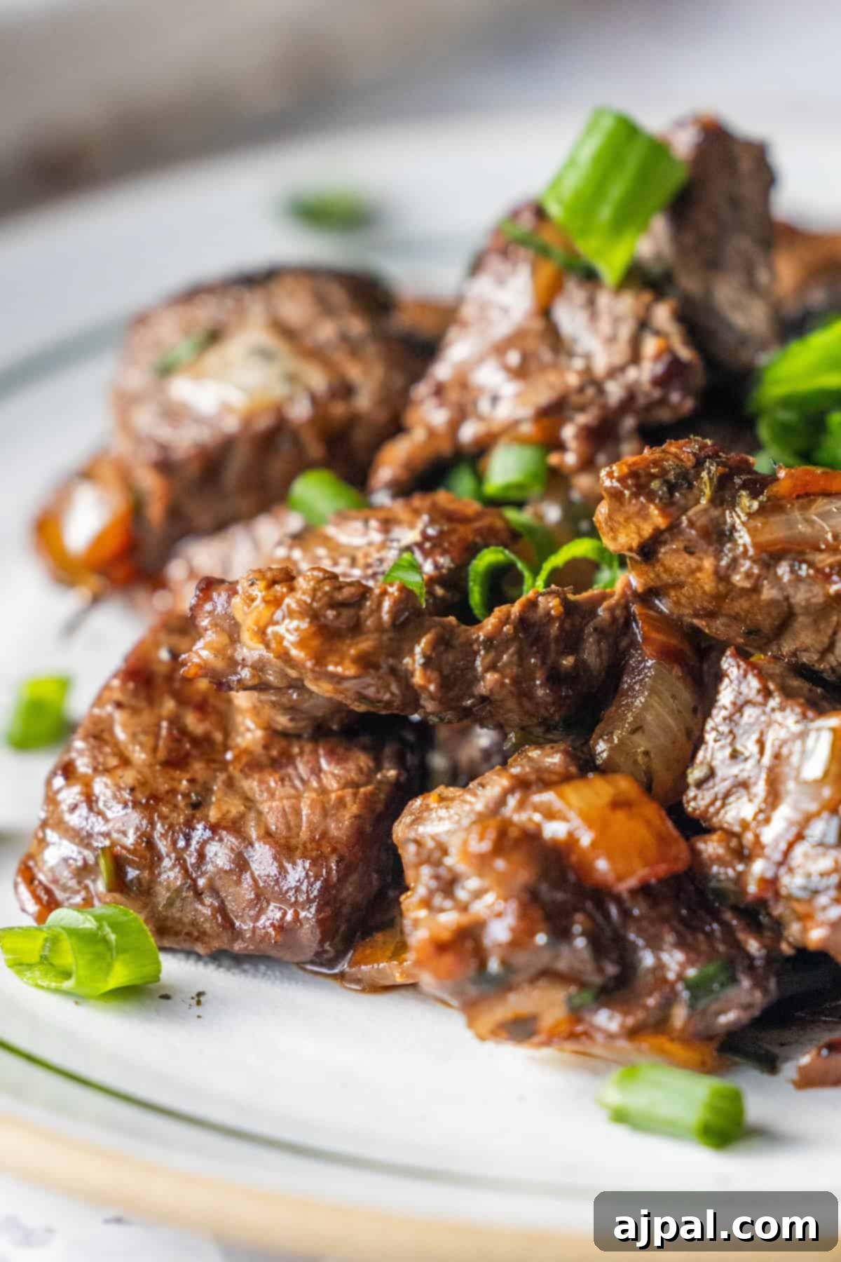 Sirloin Steak Bites 2 Tender Sirloin Steak Bites with Green Onions