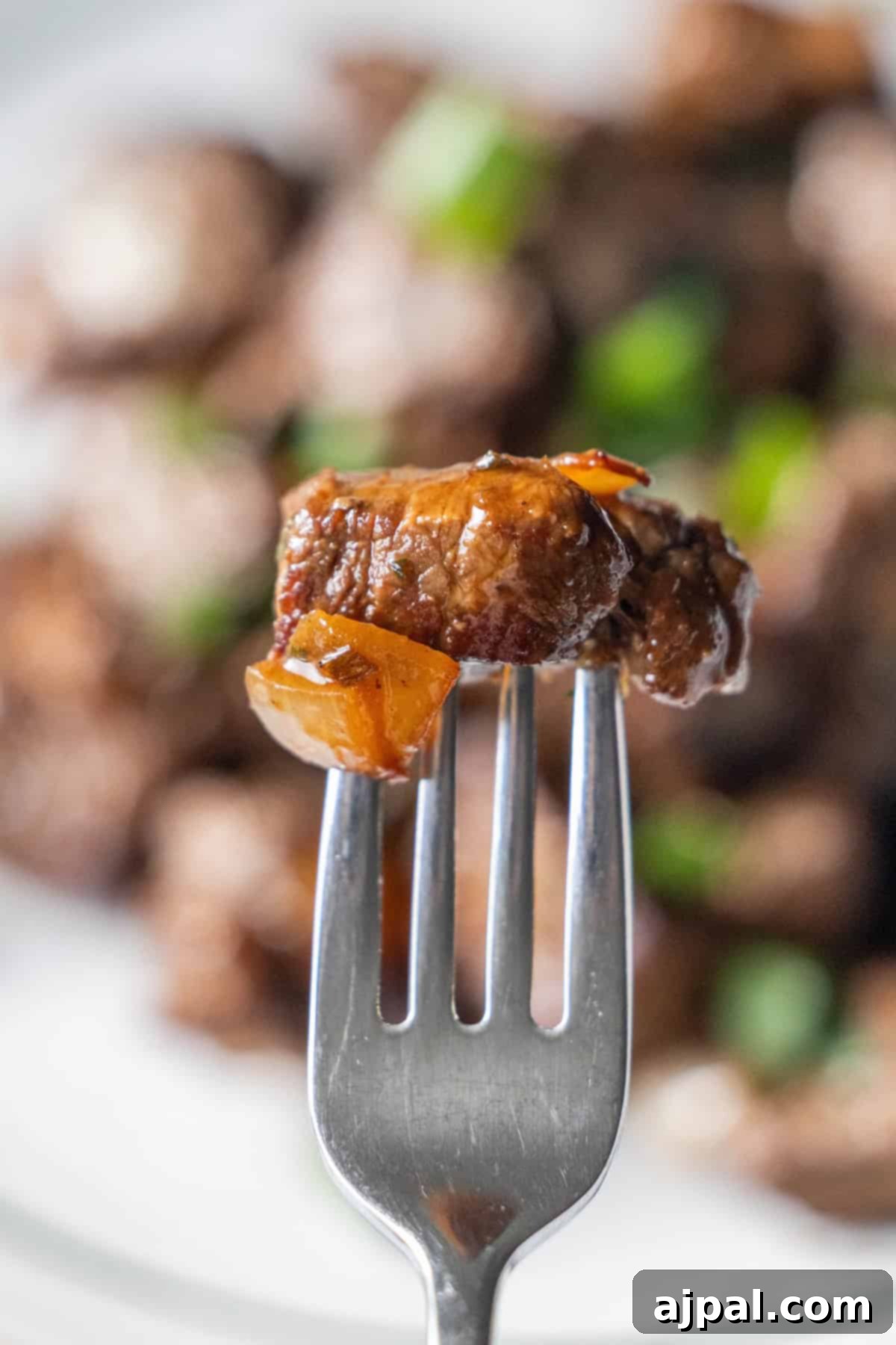 Sirloin Steak Bites 3 Close-up of Beef and Bell Pepper Bites