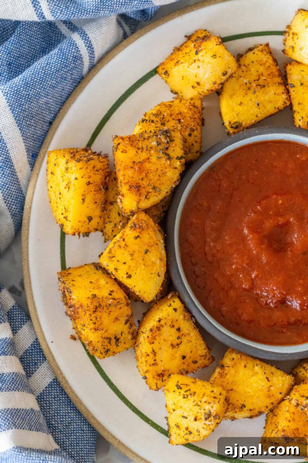 Baked Polenta Bites with Marinara Sauce