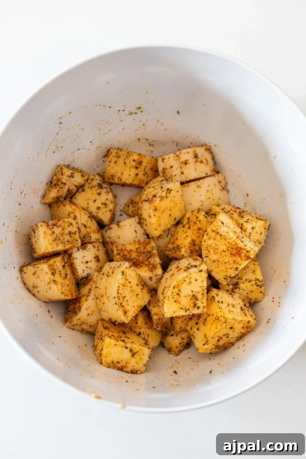 Seasoning polenta bites