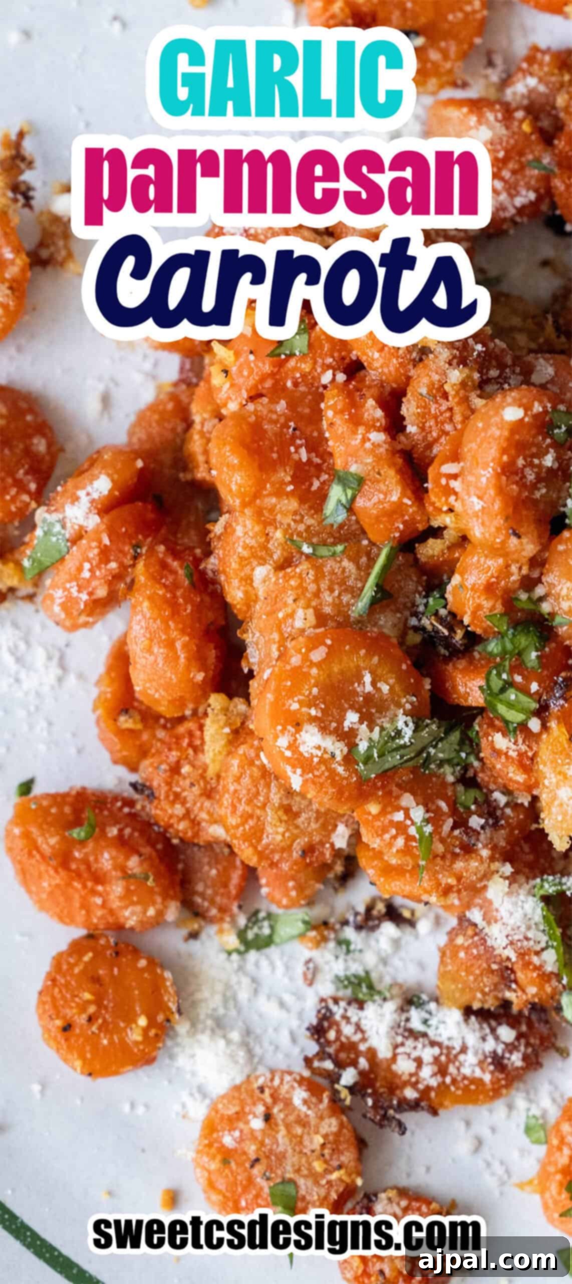 Garlic Parmesan Carrots close-up