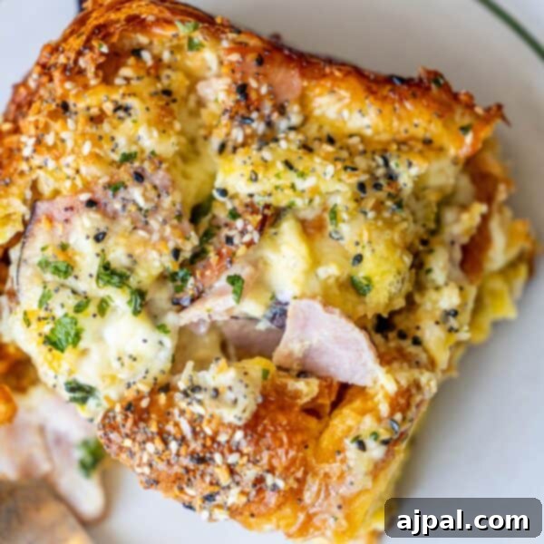Ham and Cheese Croissant Strata
