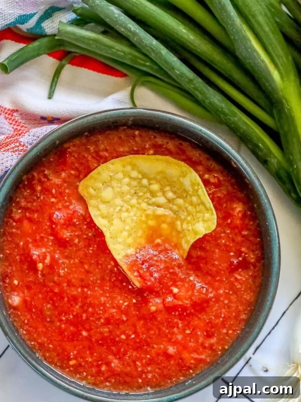 Authentic Birria Tacos Recipe: Juicy Mexican Beef Tacos 14 picture of a chip in a bowl of salsa on a table
