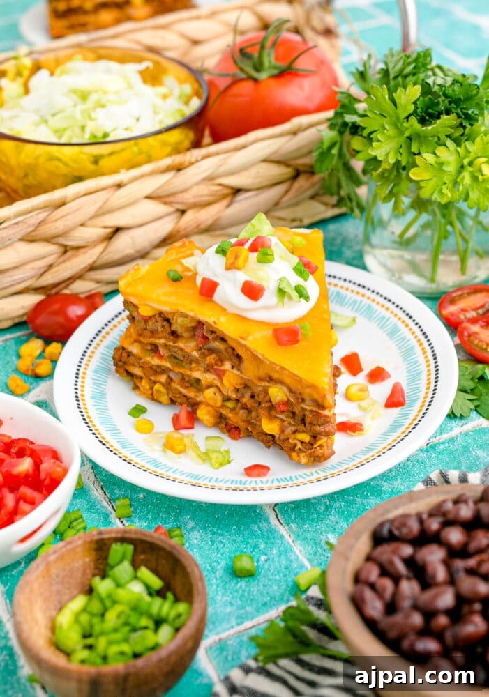 30 Back-to-School Meals That Reheat Perfectly 8 A plate of Easy Taco Pie on a table.