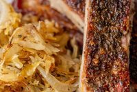 Crispy Roasted Ribs with Tangy Sauerkraut